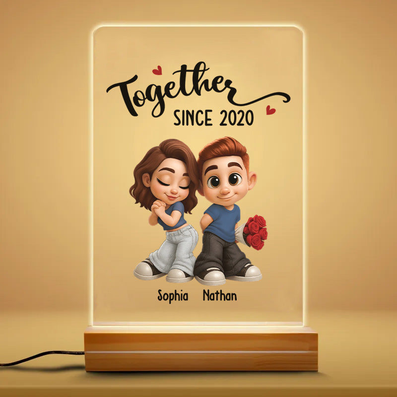 PNL01 Couple Together Rose - Personalized Night Light