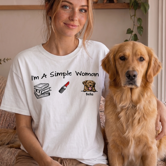 MPST14 I'm Simple Woman Dog Mom - Personalized T-shirt Hoodie