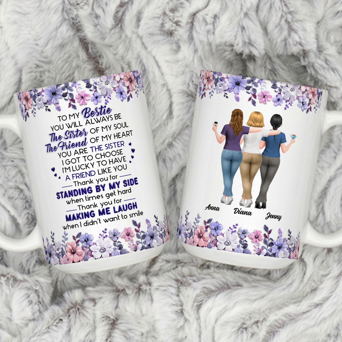 VPST78 The Sister Of My Soul The Friend Of My Heart - Personalized White Mug Accent Mug