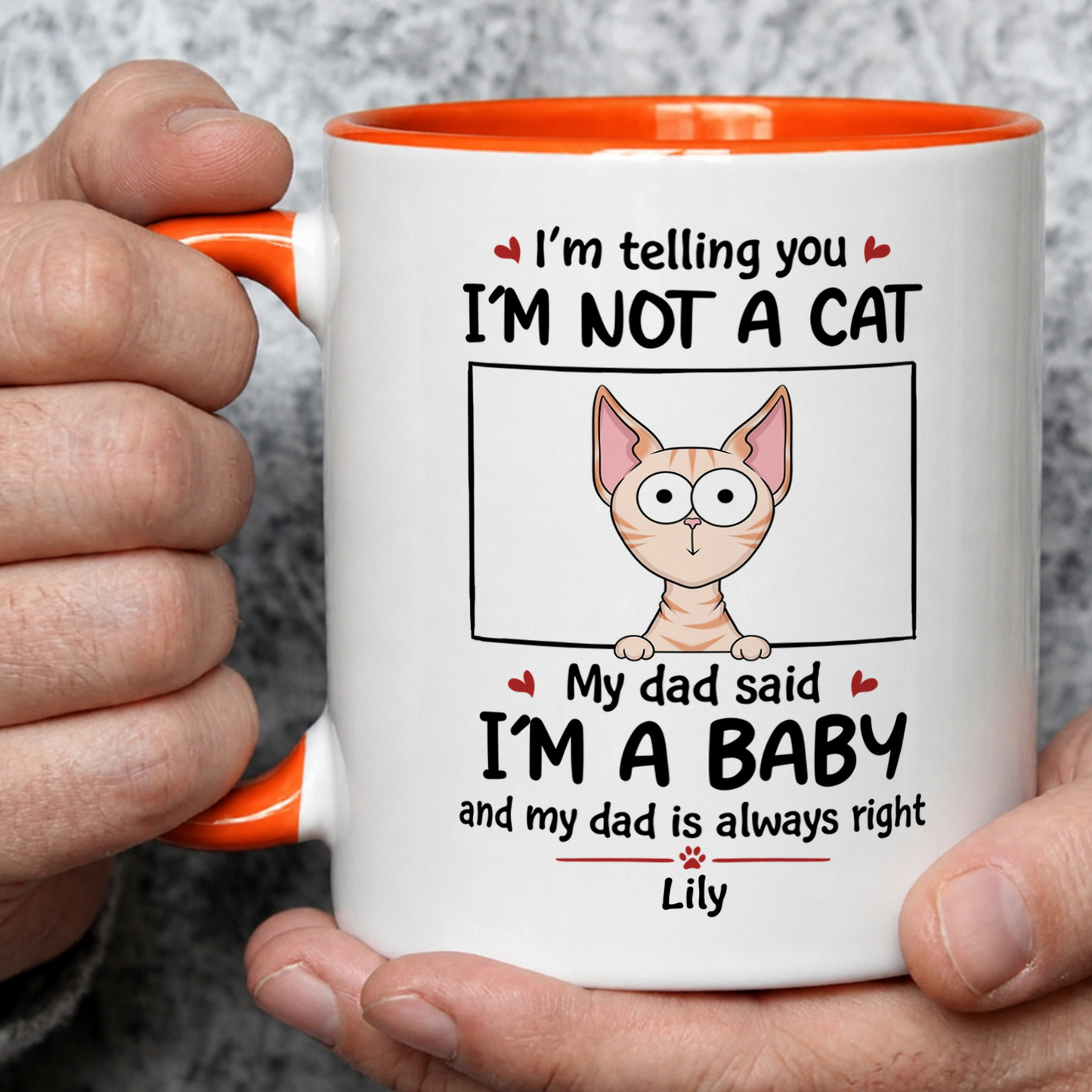 VPST23 I'm Not A Cat I'm A Baby - Personalized White Mug Accent Mug