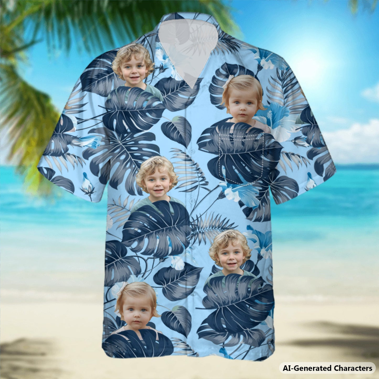 PSH01 Happy Father's Day - Personalized Photo Upload  Hawaiian Shirt