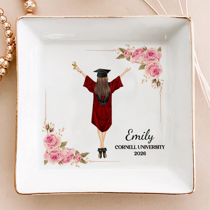 PSD07 Graduation Gift Flower - Personalized Custom Jewelry Dish