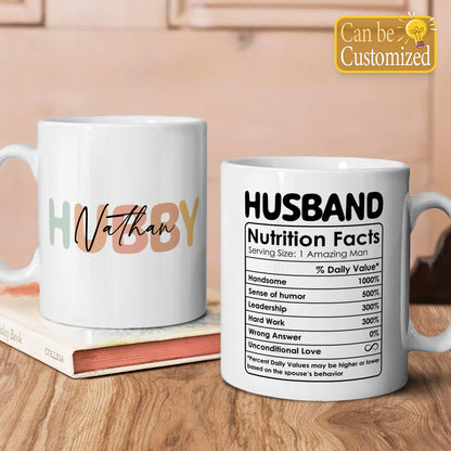 PST217 Husband Nutrition Facts - Personalized White Mug Accent Mug