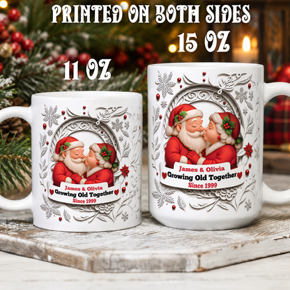 VPST59 Growing Old Together Mr and Mrs Claus Christmas Couple - White Mug Accent Mug