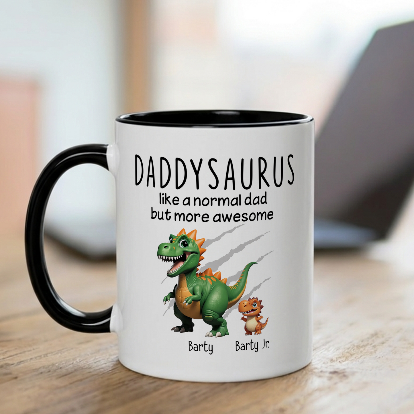 VPST07 Grandpasaurus And Kids Dinosaurs - Personalized White Mug Accent Mug