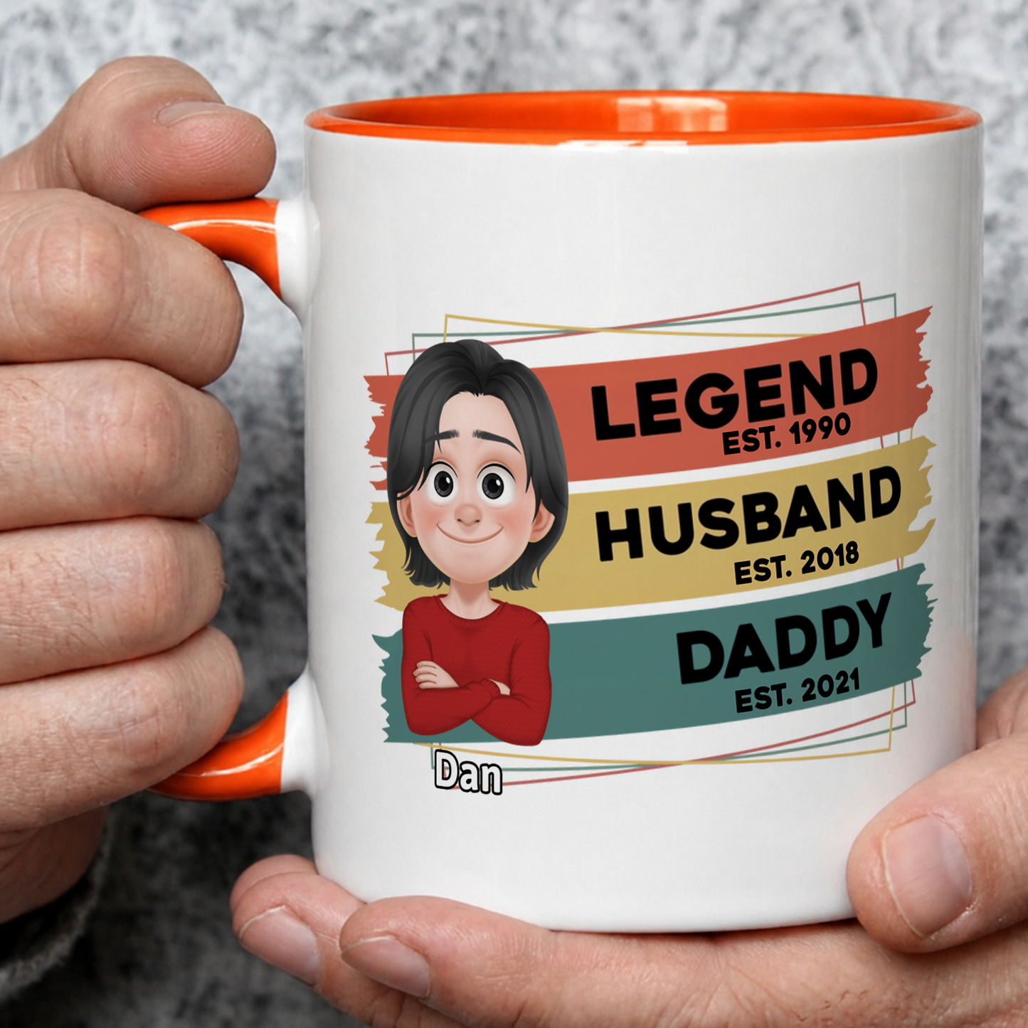 VPST21 Legend Husband Daddy  - Personalized White Mug Accent Mug