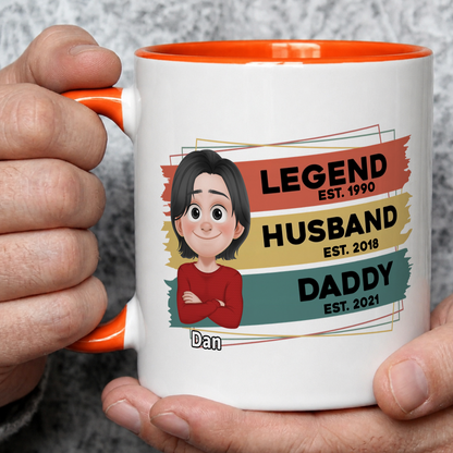 VPST21 Legend Husband Daddy  - Personalized White Mug Accent Mug