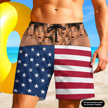 PST238 Upload Photo Funny Beach Short For Man - Personalized Custom Beach Short