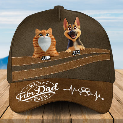 PST228 Best Fur Dad Mom Ever - Personalized Custom Classic Cap