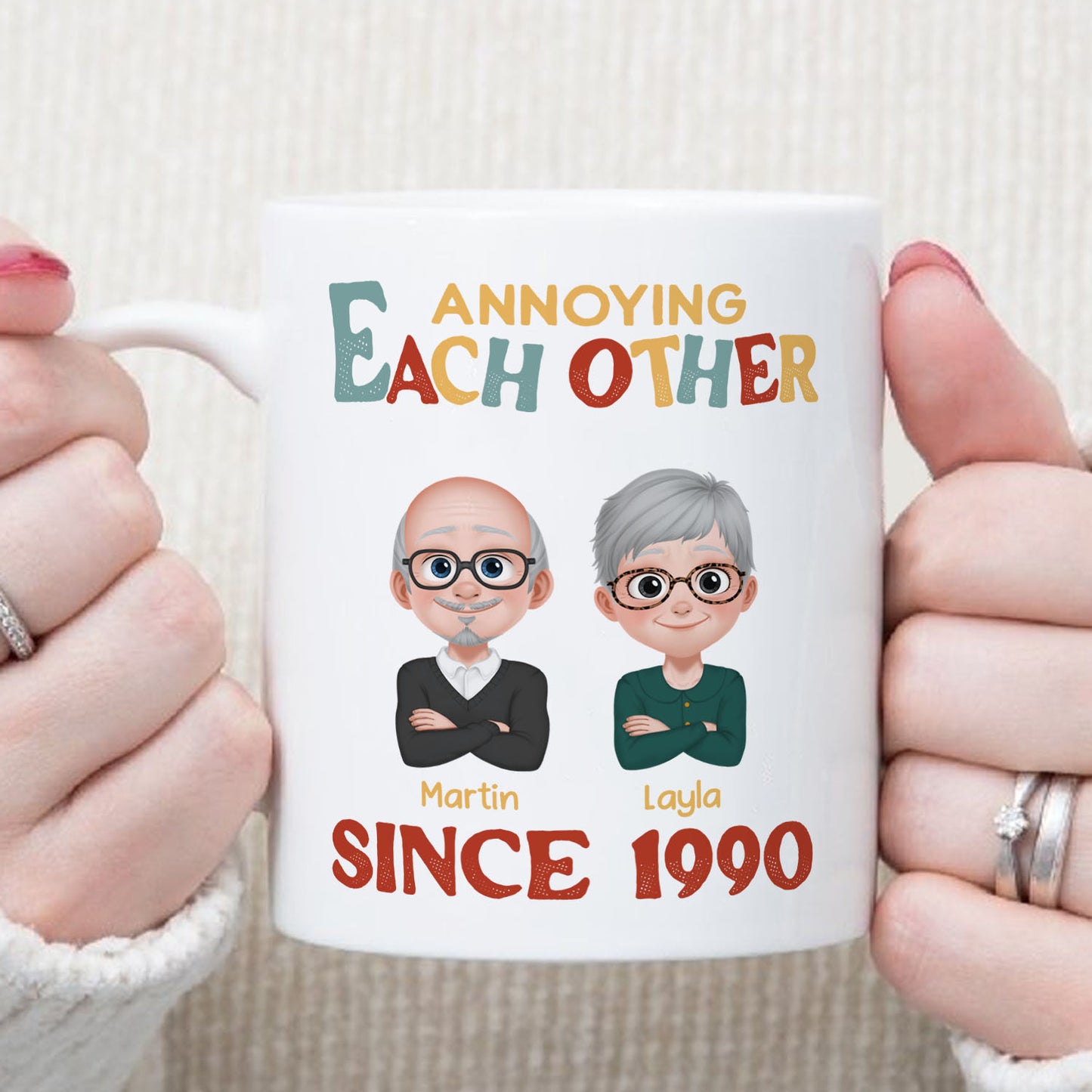 UPST38 Annoying Each Other Since - Personalized White Mug Accent Mug