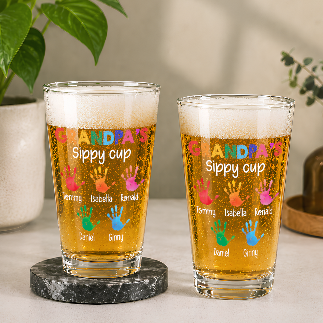 VPST14 Happy Father's Day Grandpa's Sippy Cup - Personalized Beer Glass