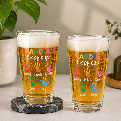 VPST14 Happy Father's Day Grandpa's Sippy Cup - Personalized Beer Glass