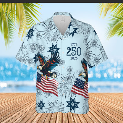 PSH16 Personalized USA 250 Anniversary Eagle - Custom Hawaiian Shirt