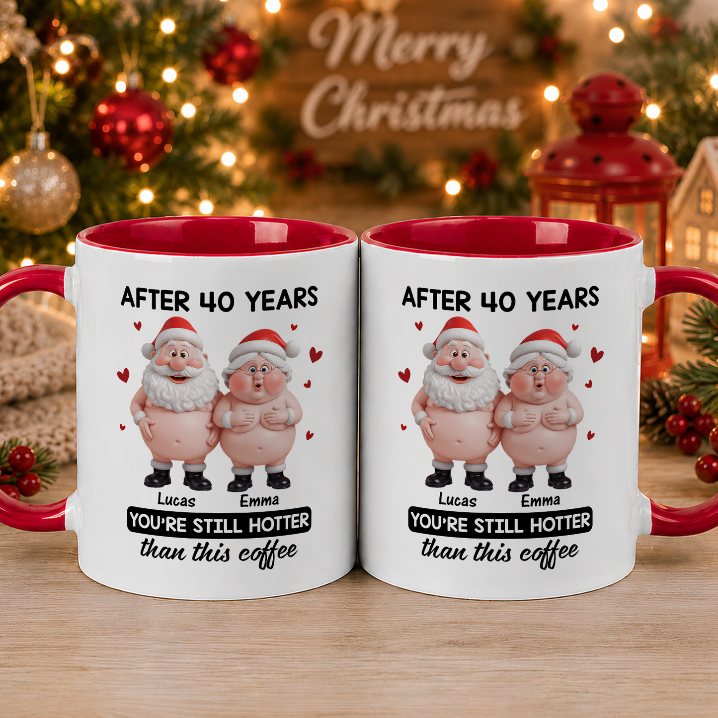 VPST55 You're Still Hotter Than This Coffee Christmas Couple Funny - White Mug Accent Mug