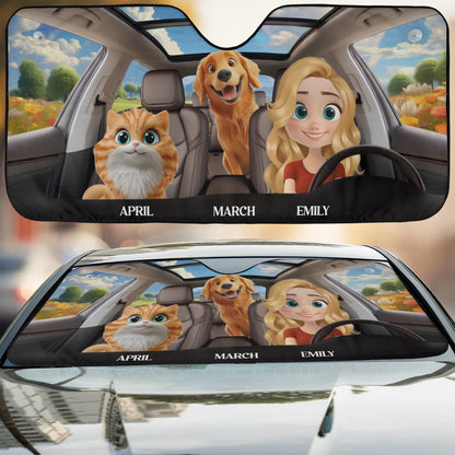 PSTC02 Fur Dog Cat Mom - Personalized Custom Car Sunshade