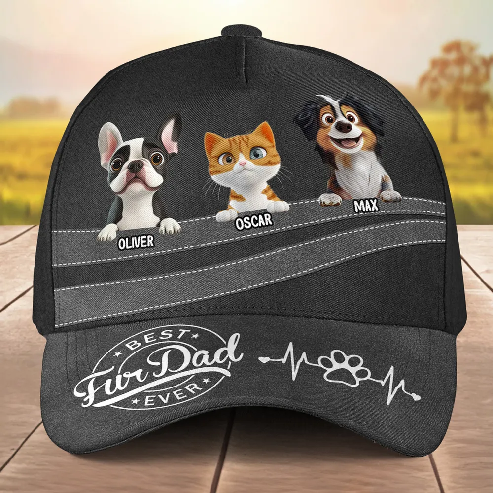 PST228 Best Fur Dad Mom Ever - Personalized Custom Classic Cap