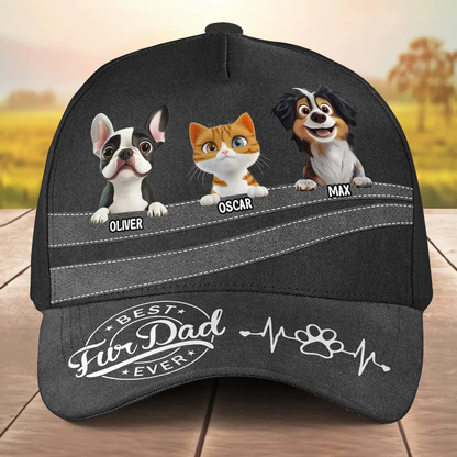 PST228 Best Fur Dad Mom Ever - Personalized Custom Classic Cap