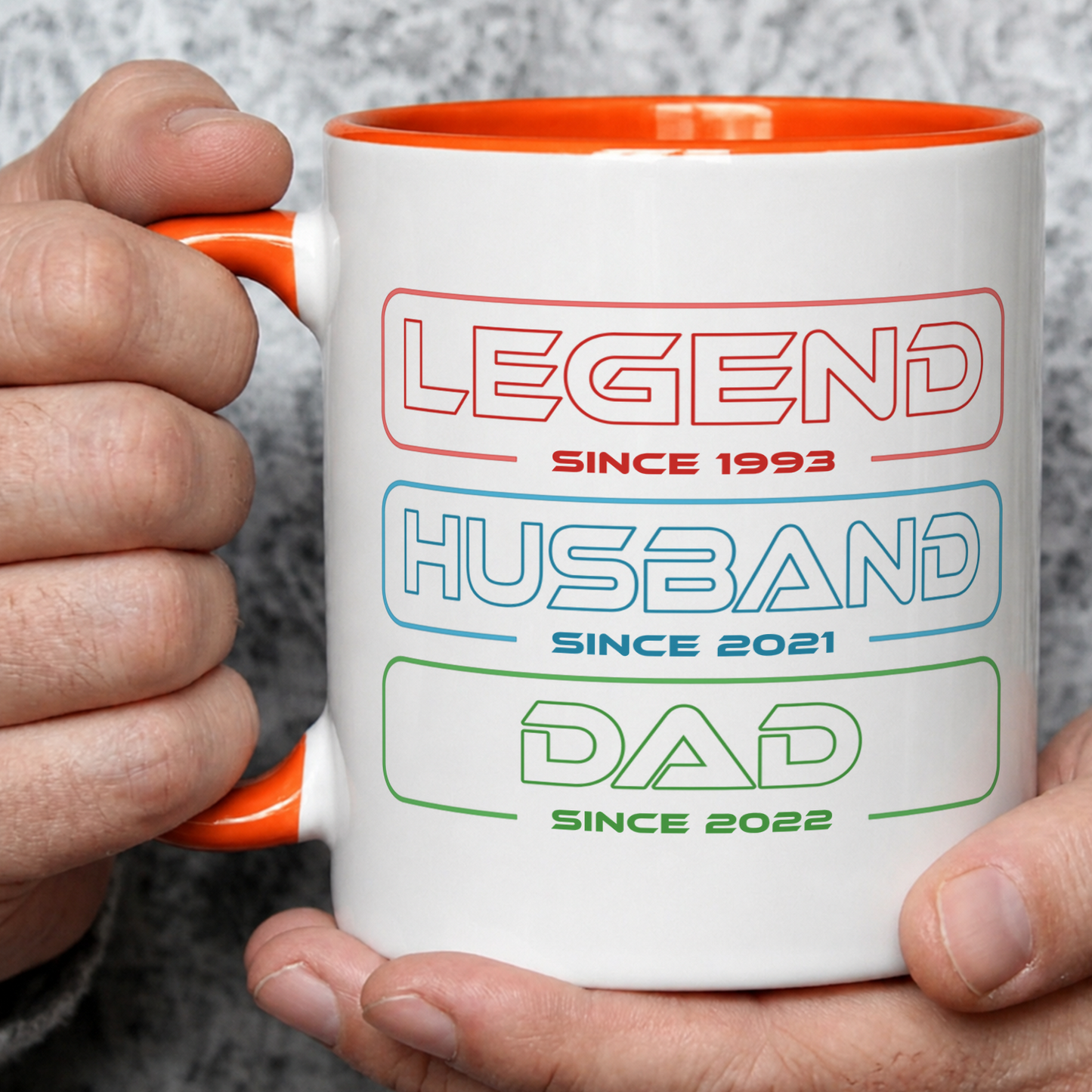 VPST16 Legend Husband Dad Grandpa  - Personalized White Accent Mug
