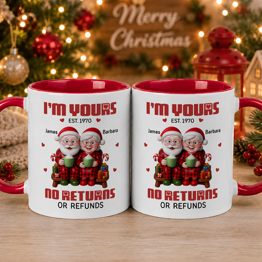 VPST56 I'm Yours No Returns Or Refunds Christmas Couple - White Mug Accent Mug