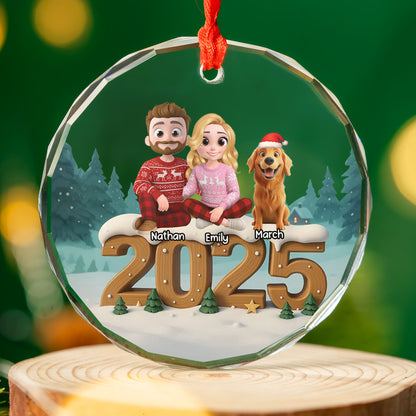 PSTG12 2025 Fur Parents Christmas 3D Effect - Personalized Glass Ornament