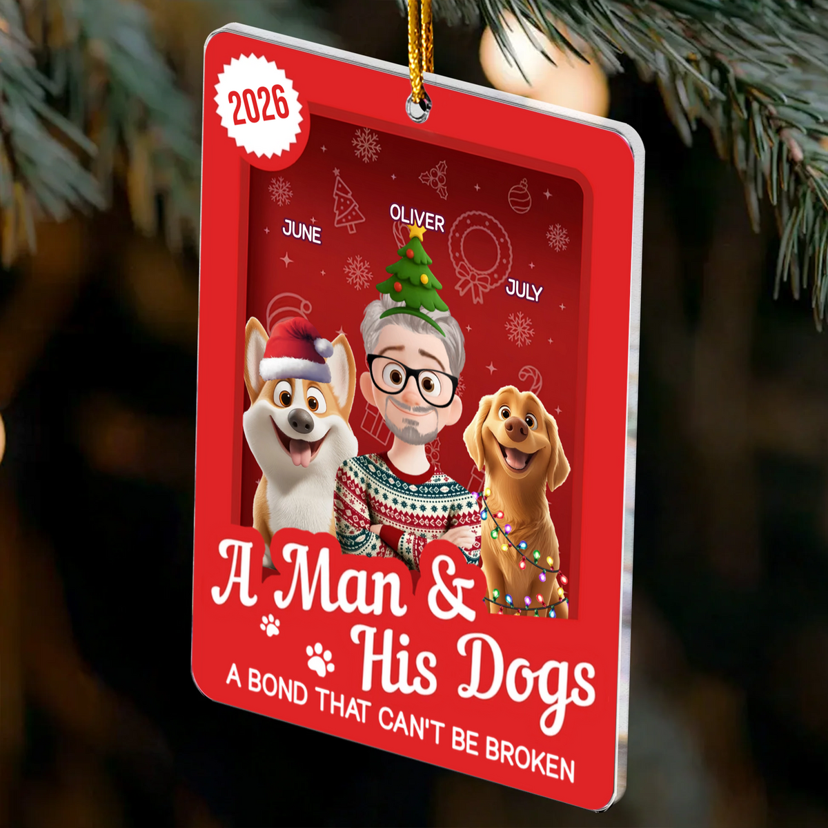 PSTG15 A Boy And His Dog A Bond That Can't Be Broken - Personalized Acrylic Ornament