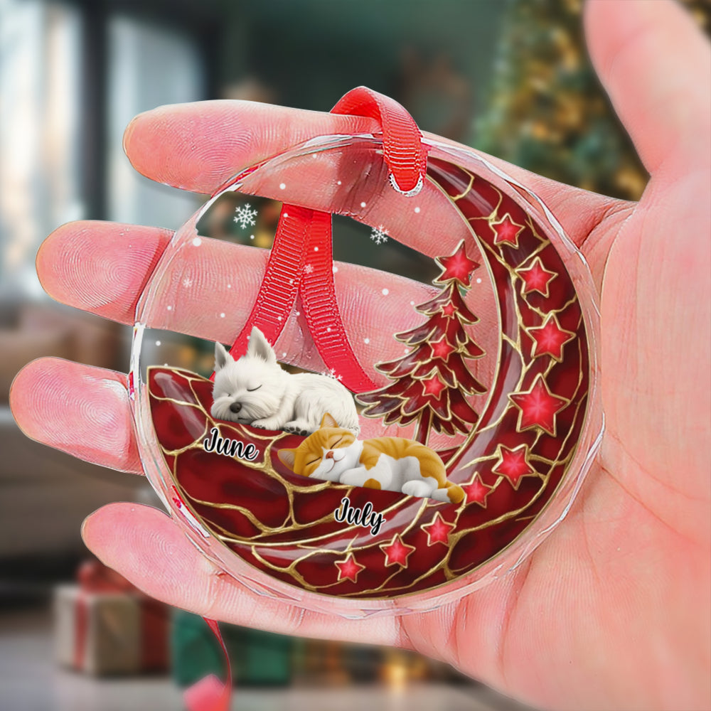 PSTG10 Always Beside You  - Personalized Glass Ornament