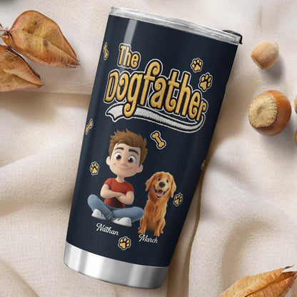 VPST34 The Dog Father Embroidery Effect - Personalized Custom Tumbler