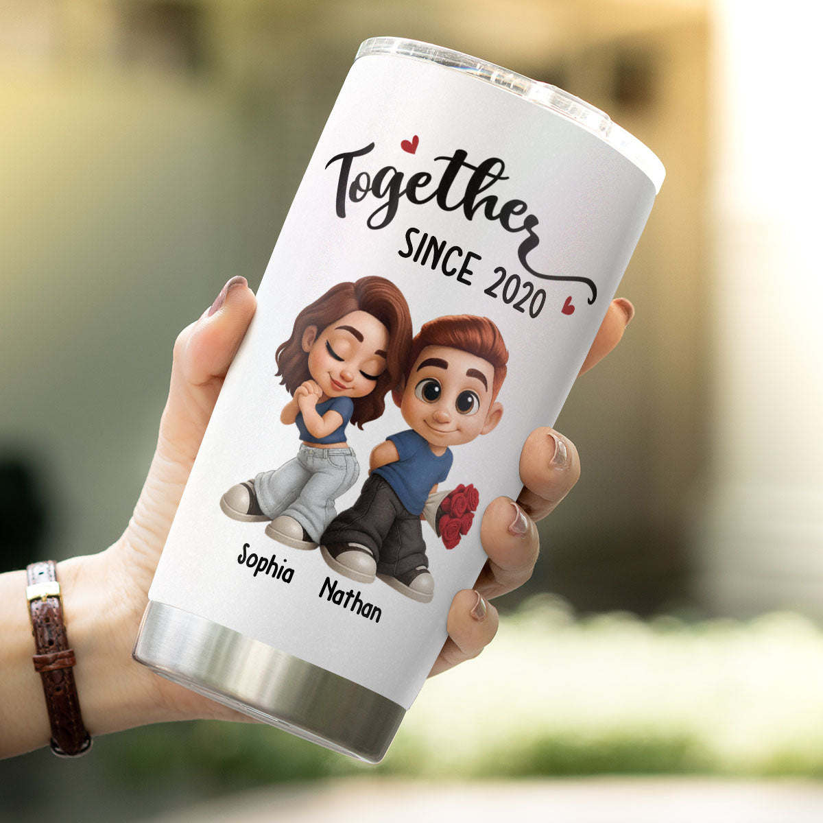 PST98 Couple Together Rose - Personalized Custom Tumbler