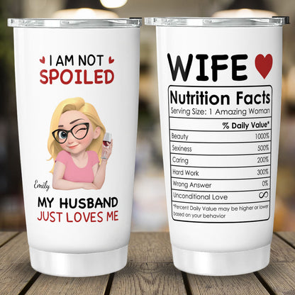PST151 - I'm Not Spoiled My Husband Just Loves Me - Personalized Custom Tumbler Drinkware