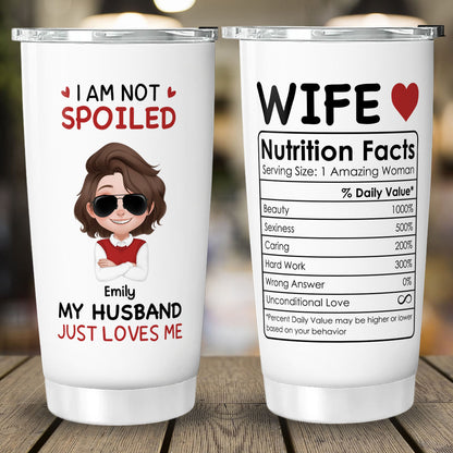 PST123 I'm Not Spoiled My Husband Just Loves Me - Personalized Custom Tumbler