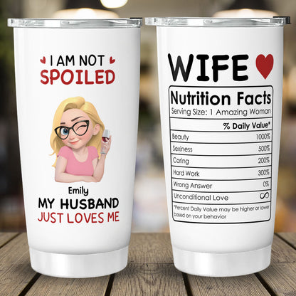 PST151 - I'm Not Spoiled My Husband Just Loves Me - Personalized Custom Tumbler