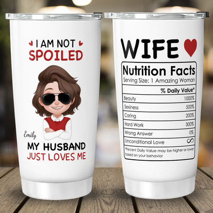 PST123 I'm Not Spoiled My Husband Just Loves Me - Personalized Custom Tumbler Drinkware
