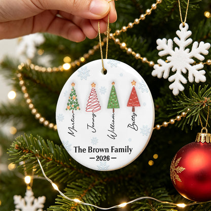 UPST173 Family Forever Linked Together - Personalized Ceramic Ornament