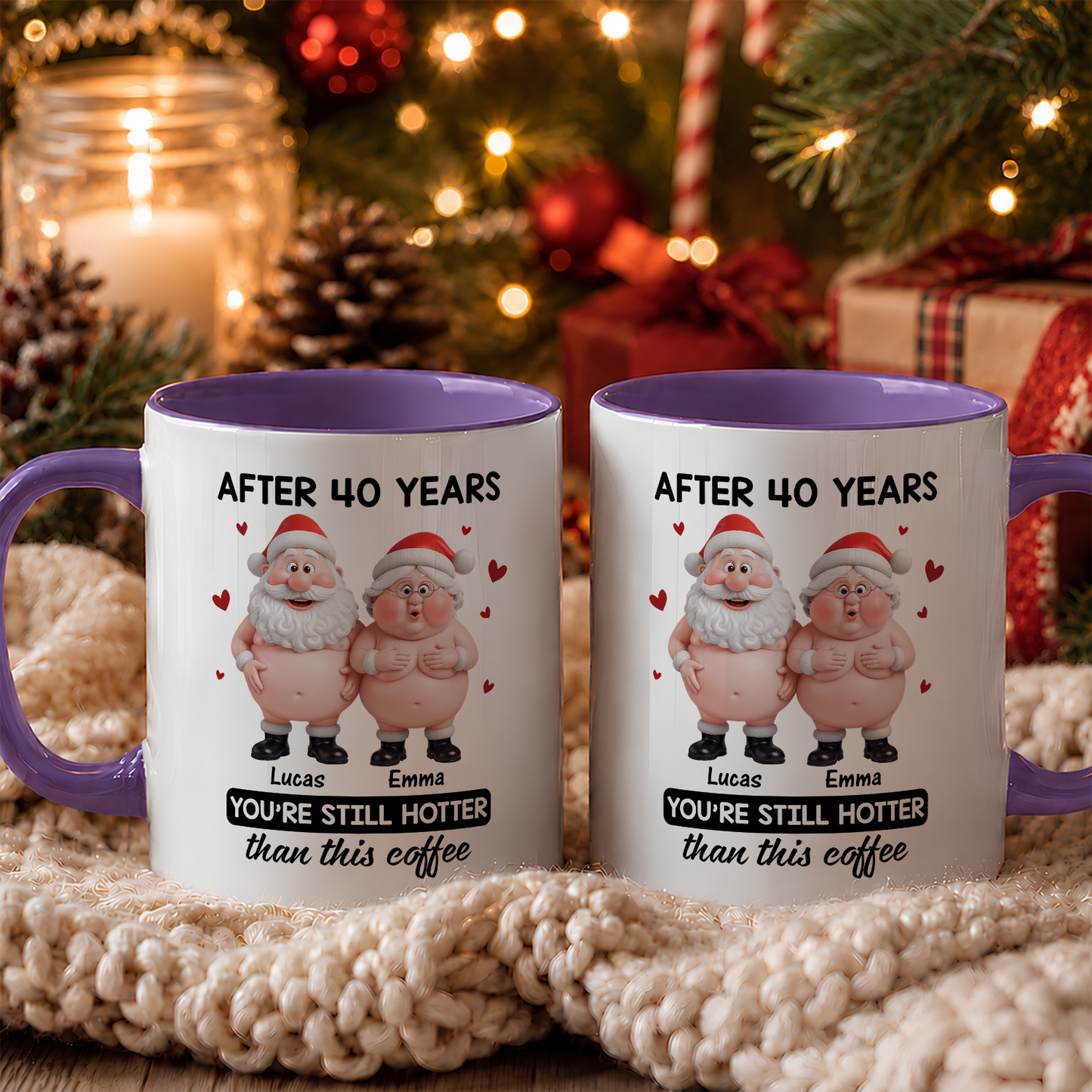 VPST55 You're Still Hotter Than This Coffee Christmas Couple Funny - White Mug Accent Mug