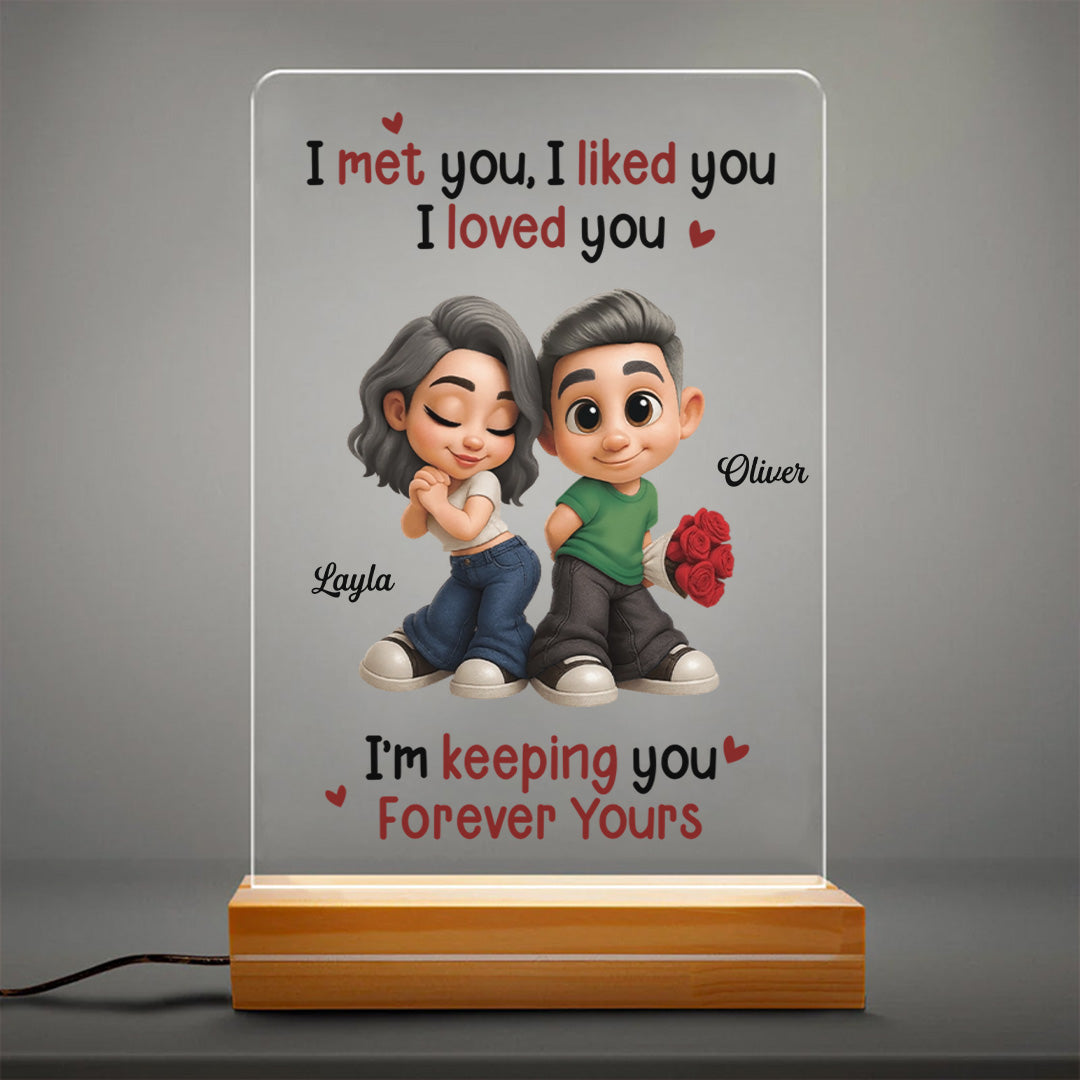 PNL03 I Met You I Liked You I Love You - Personalized Night Light