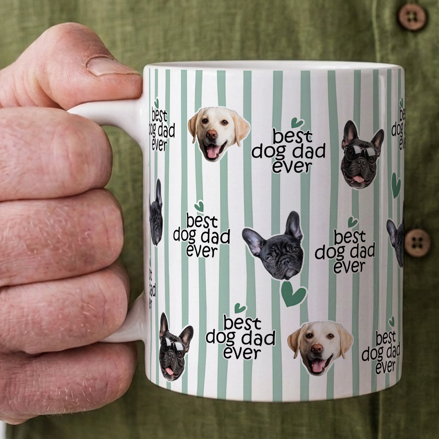 VPST40 Photo Upload Best Dog Dad Mom Ever - Personalized White Mug Accent Mug
