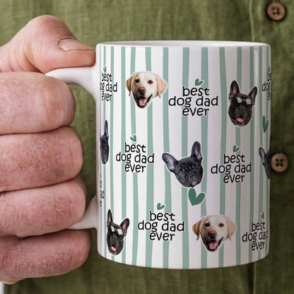 VPST40 Photo Upload Best Dog Dad Mom Ever - Personalized White Mug Accent Mug