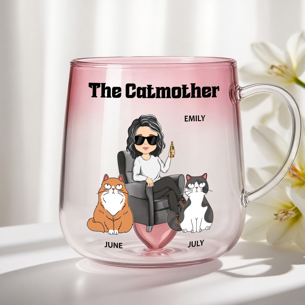 PGGM01 The Catmother - Personalized Custom Gradient Glass Mug