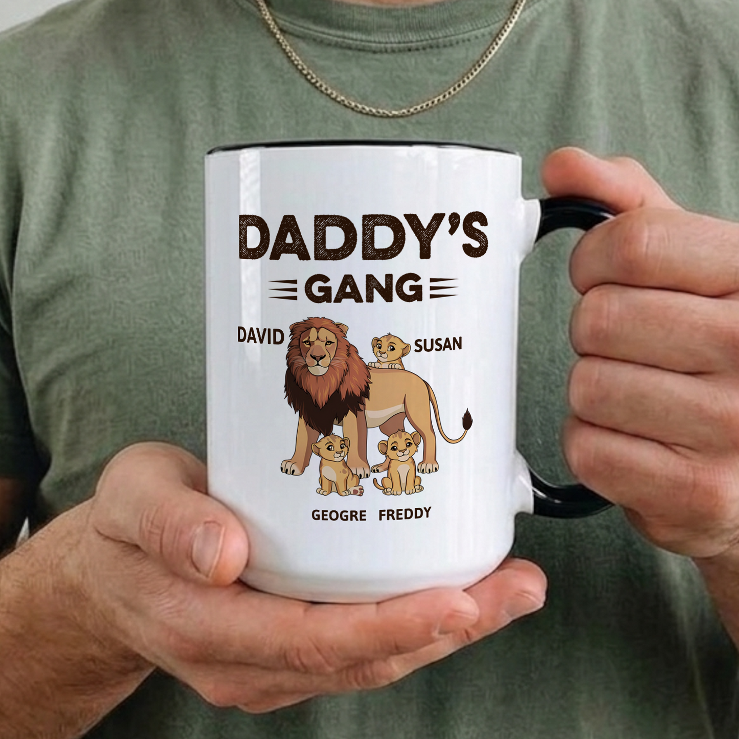 VPST06 Daddy's Gang - Personalized White Mug Accent Mug