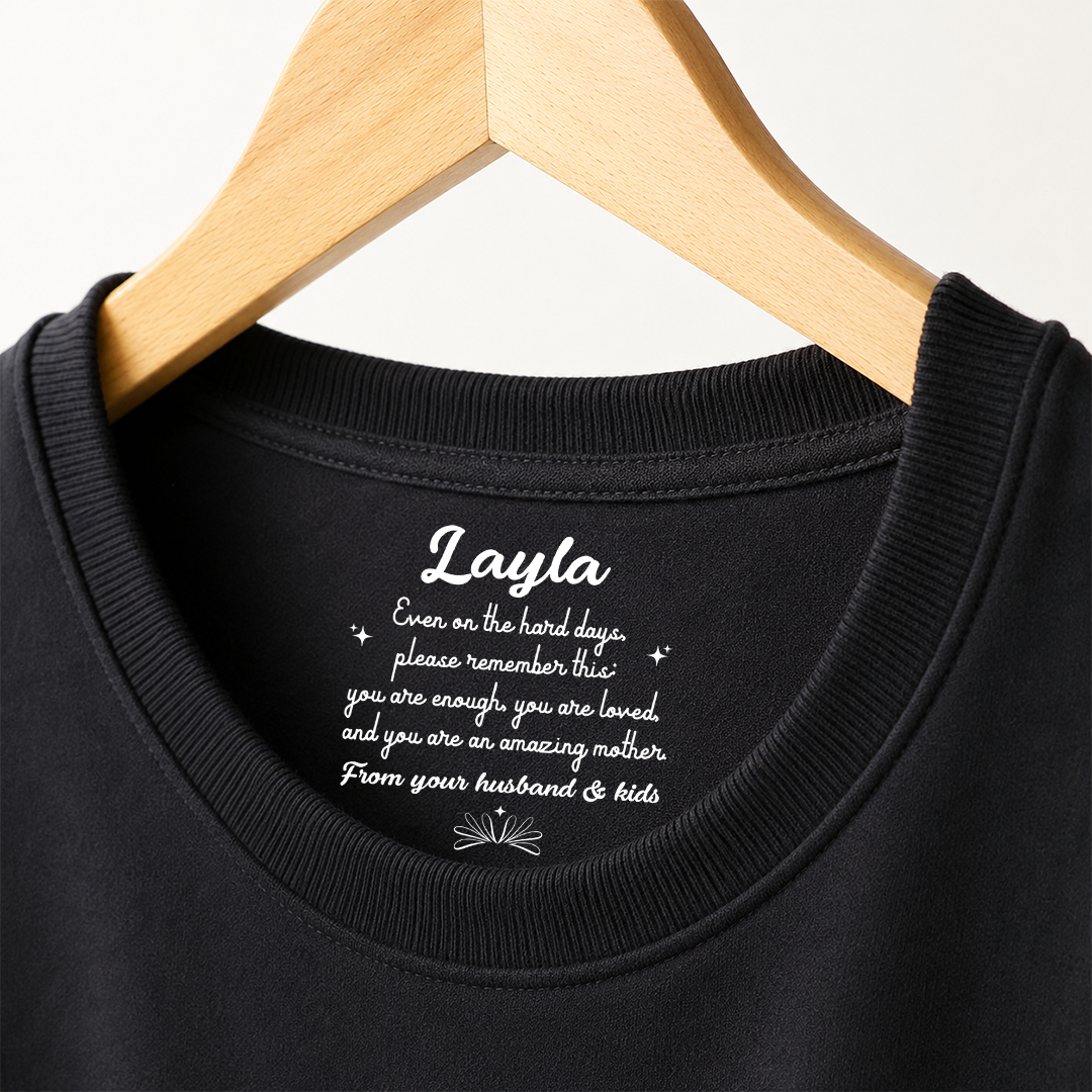 PST251 You Are An Amazing Mother From your Husband & Kid - Personalized Inside Neck Print T-Shirt