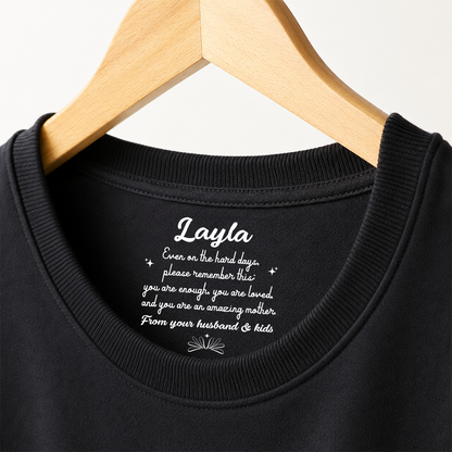 PST251 You Are An Amazing Mother From your Husband & Kid - Personalized Inside Neck Print T-Shirt
