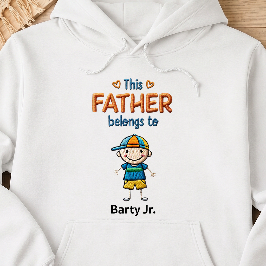 VPST12 This Grandpa Belong To Embroidery Effect - Personalized Custom T-shirt Hoodie