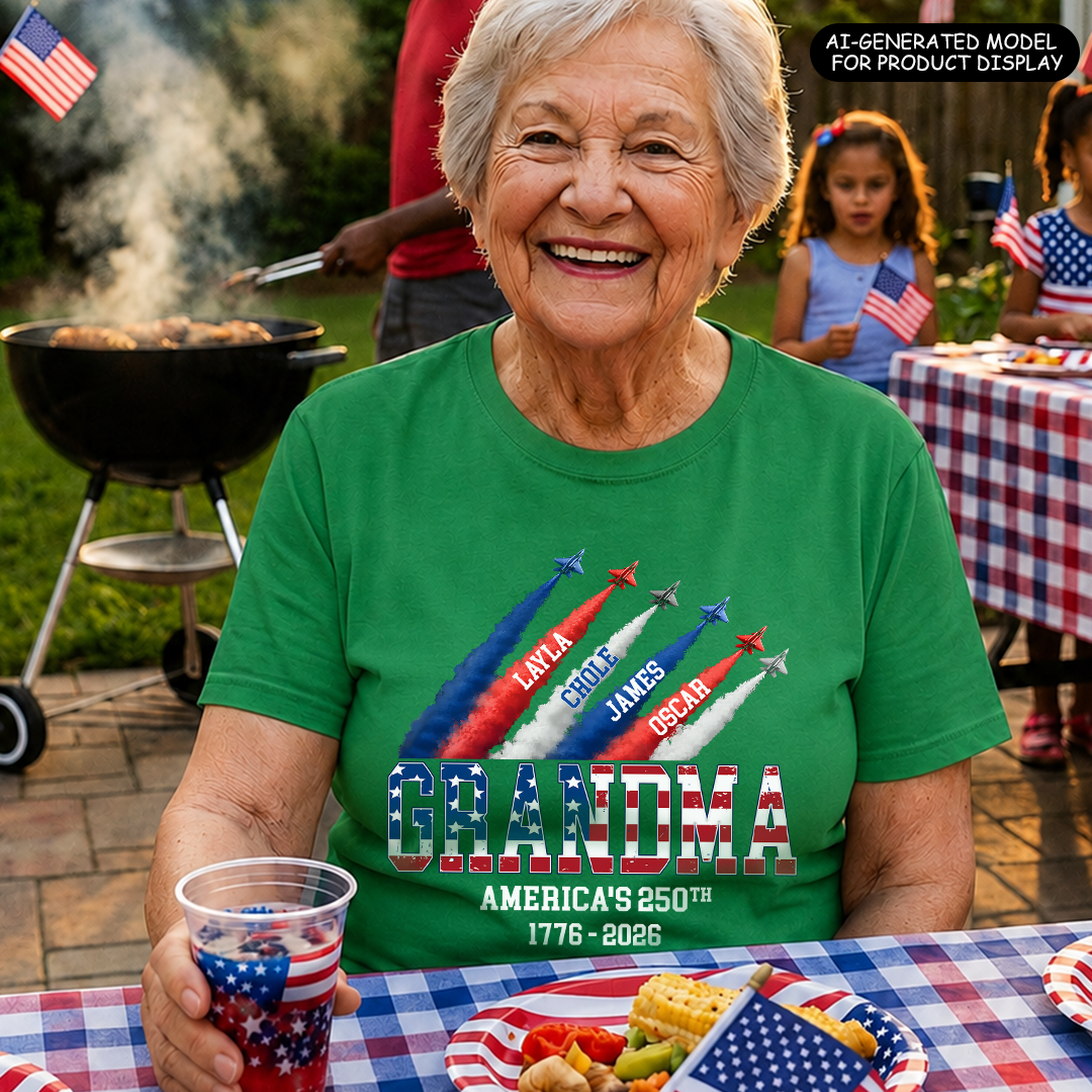VPST29 American Flag 250th Anniversary Mama - Personalized T-shirt Hoodie