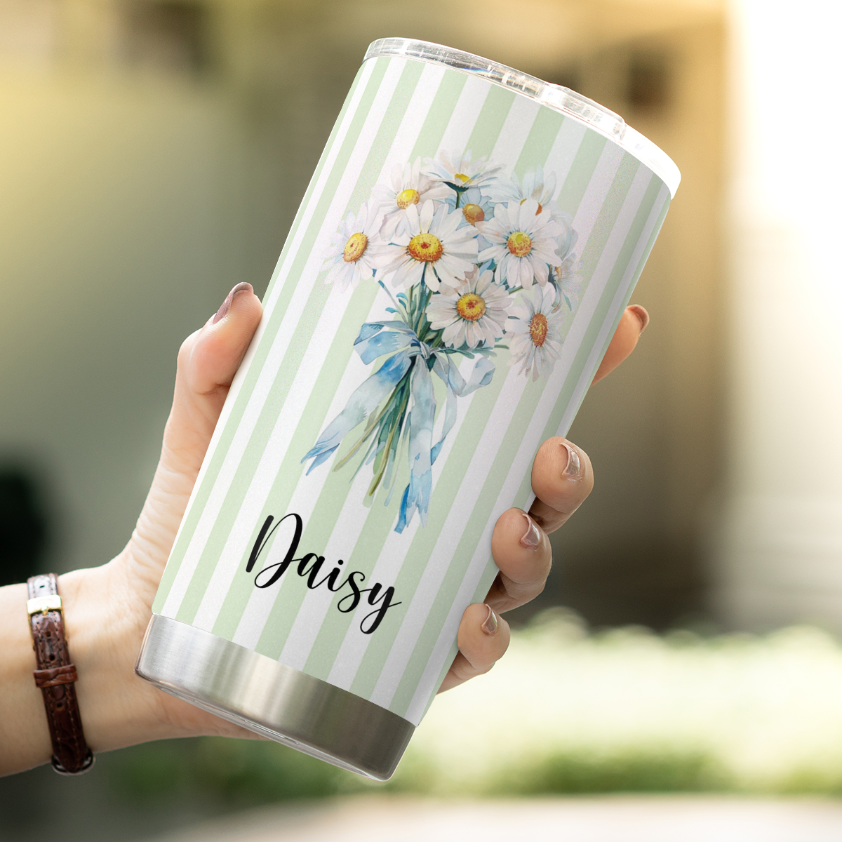 VPST75 Birth Flower Custom Name - Personalized Custom Tumbler