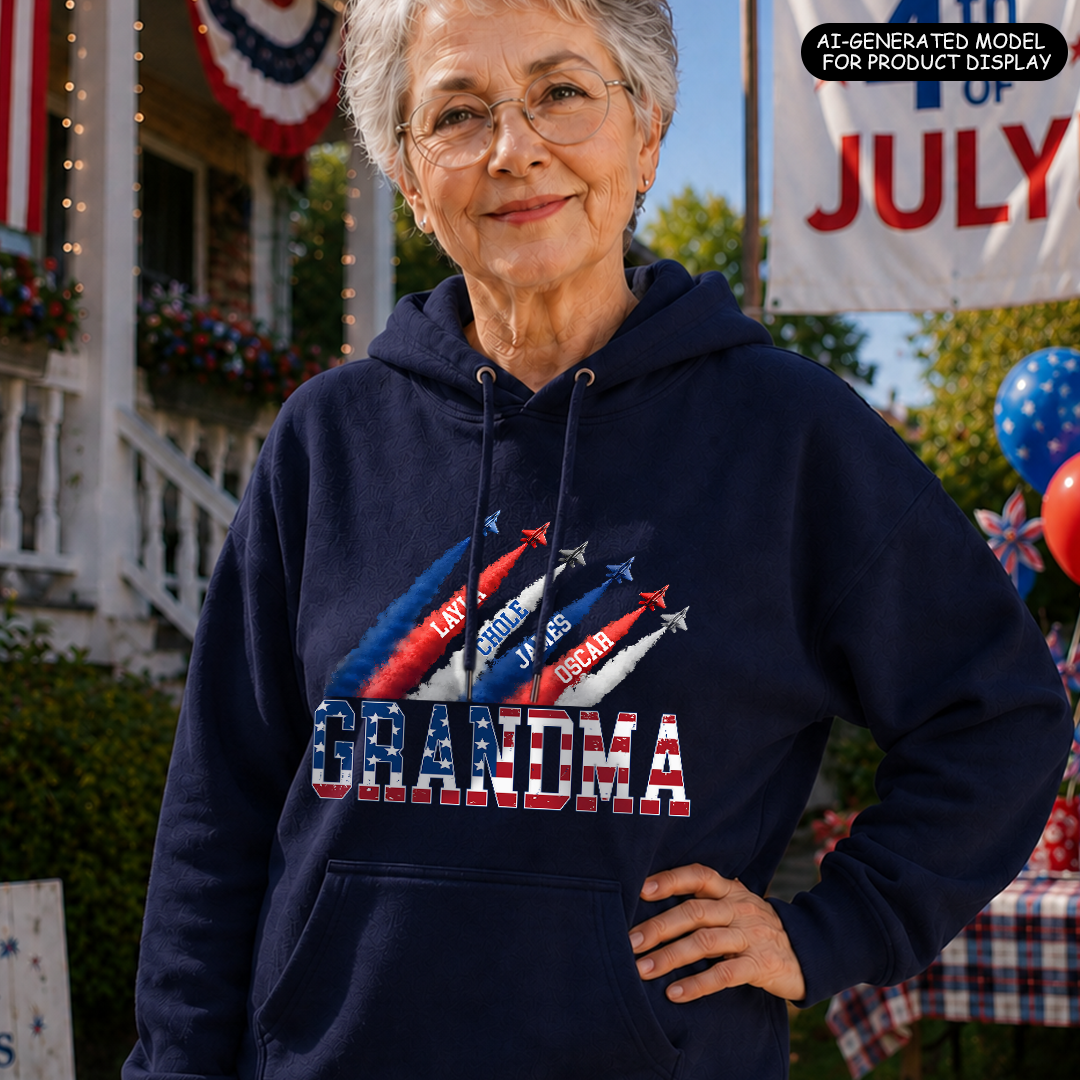 VPST29 American Flag Mom Mama - Personalized T-shirt Hoodie
