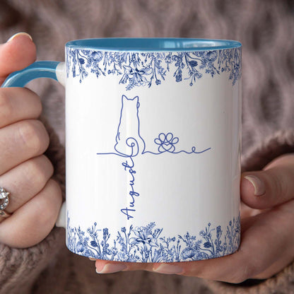 PSTM08 Toile De Jouy French Dog Line - White Mug Accent Mug Personalized