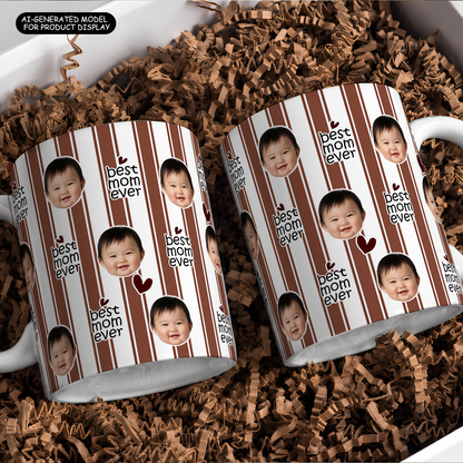 VPST39 Photo Upload Best Dad Best Mom Ever - Personalized White Mug Accent Mug
