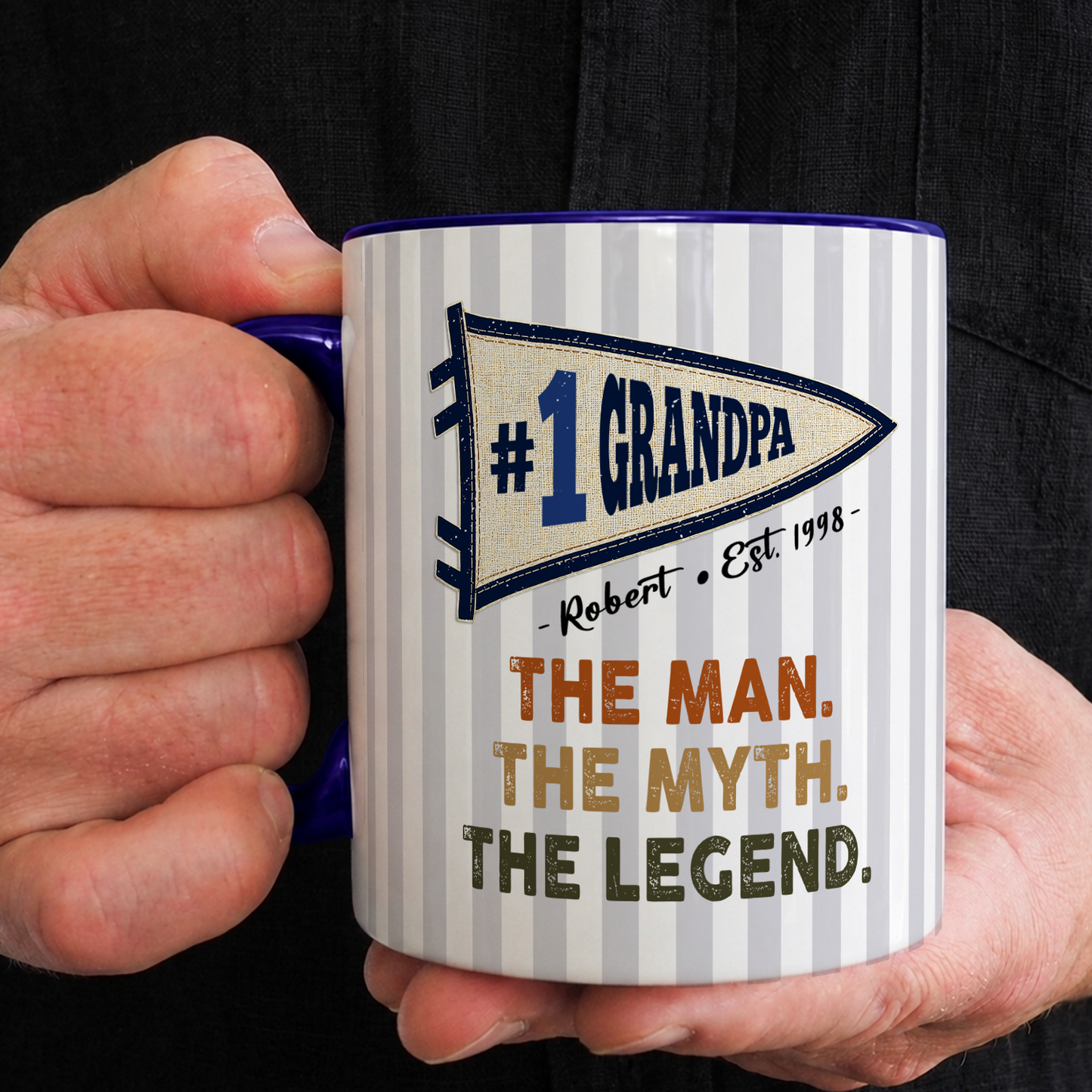 VPST57 Dad The Man The Myth The Legend Pennant Flag - Personalized White Mug Accent Mug