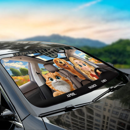 PSTC02 Fur Dog Cat Mom - Personalized Custom Car Sunshade