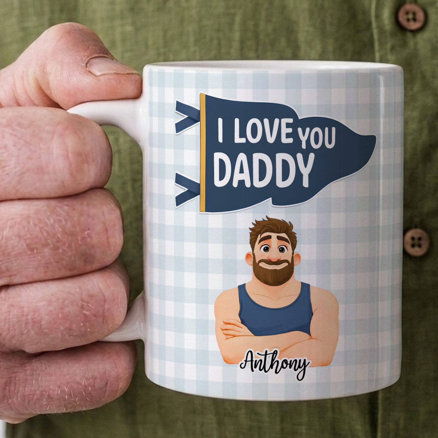 VPST61 Best Dad Ever Pennant Flag - Personalized White Mug Accent Mug